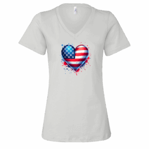Patriotic White V-neck