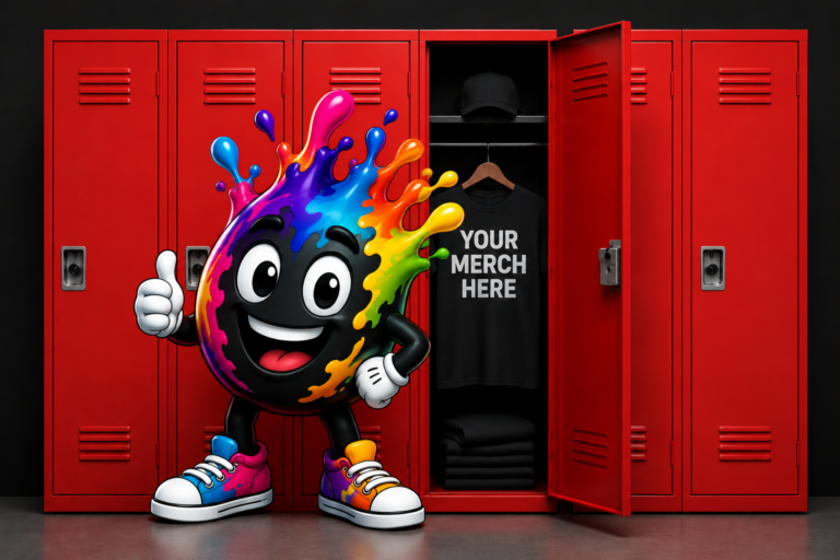 Ink Nation Locker with mascot 2