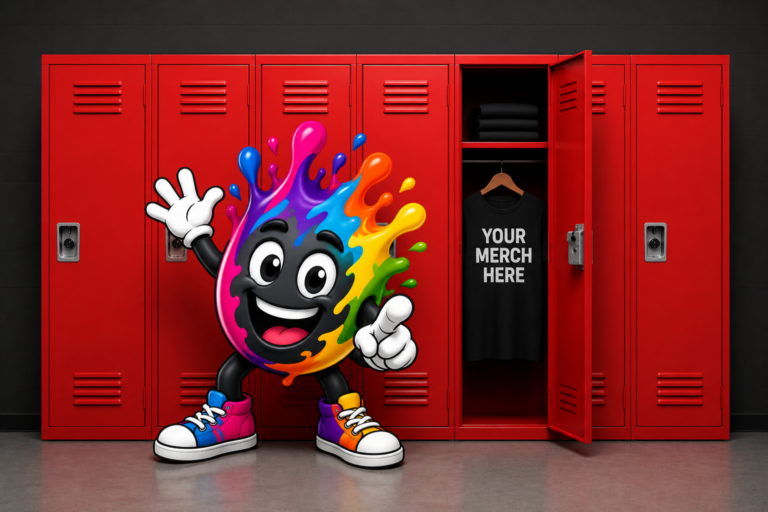 Ink Nation Locker with mascot